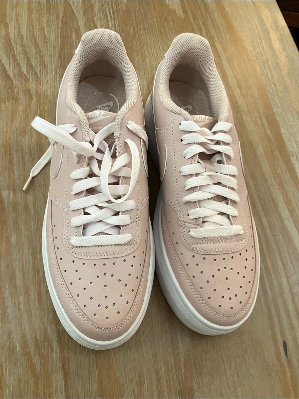 Nike Women’s Low-Top Sneakers — Light Blush Pink and White